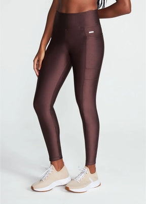 Calça Legging Feminina Bolsos Brilho